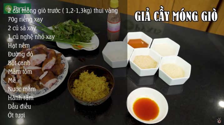 Nguyên liệu chế biến móng giò nấu chả cầu chan bún